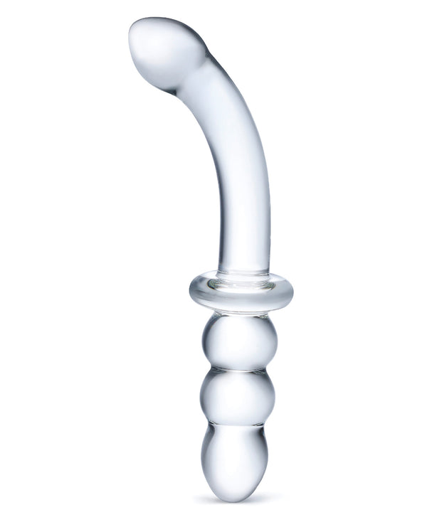 8" Ribbed Glass Dildo